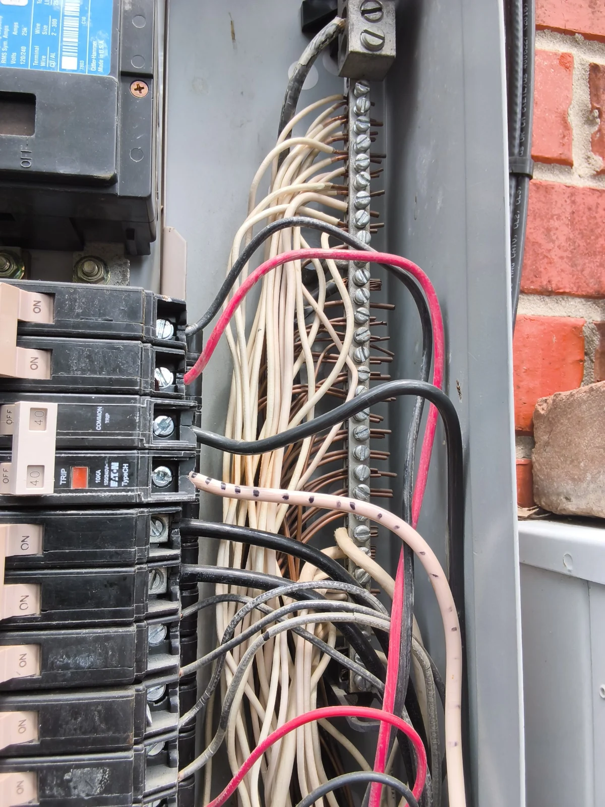 Multiple conductors at a panel neutral bar